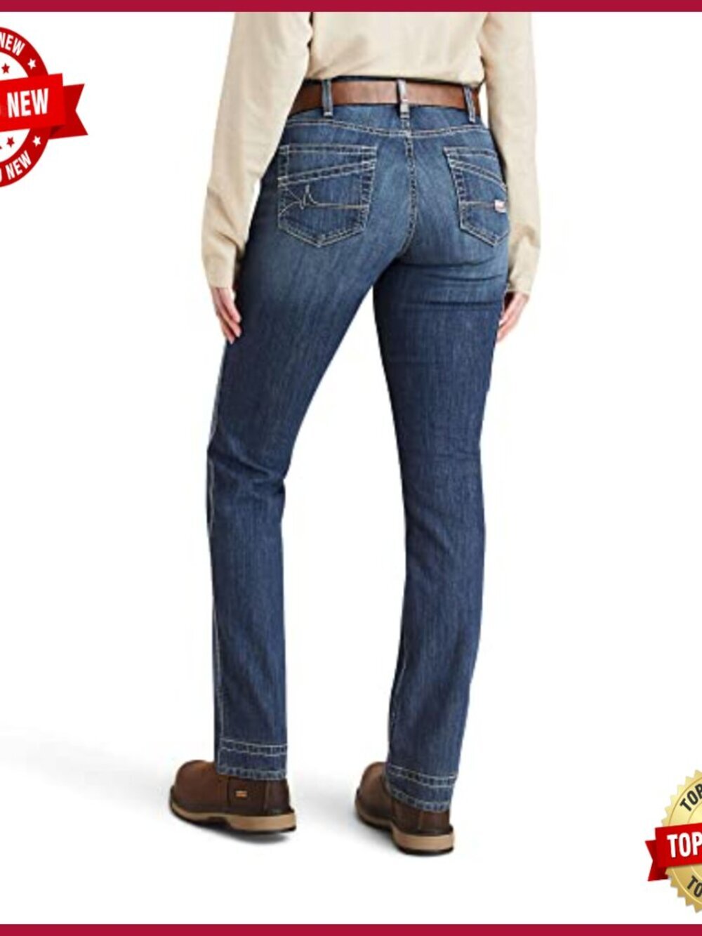 Stretch Boot Cut Jeans with Cell Phone Pocket, Perfect Rise Fit - Picture 2 of 2
